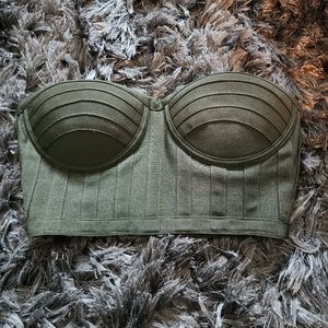 Army green Bustier top